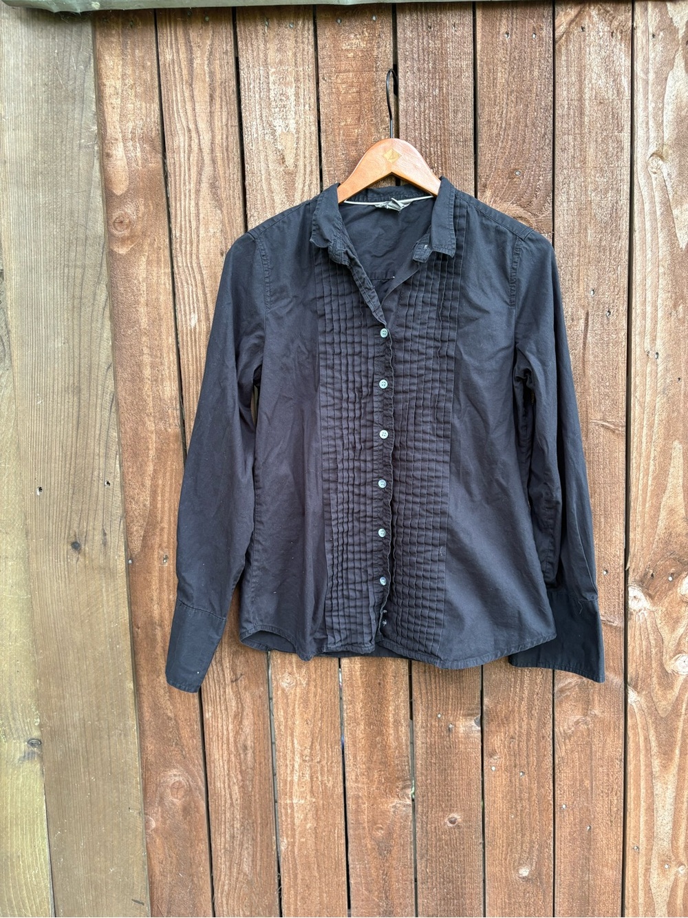 VTG Bitten by Sarah Jessica Parker Black Pleated Office Button Down